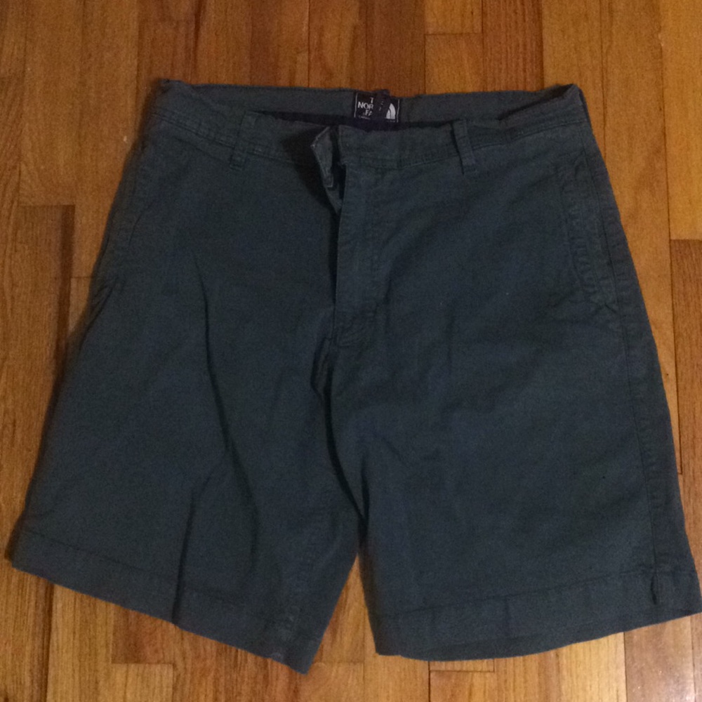 Green North Face Khaki Shorts